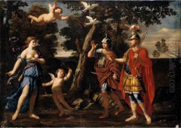 Venus Appearing To Aeneas And Achates Oil Painting by Giacinto Gimignani