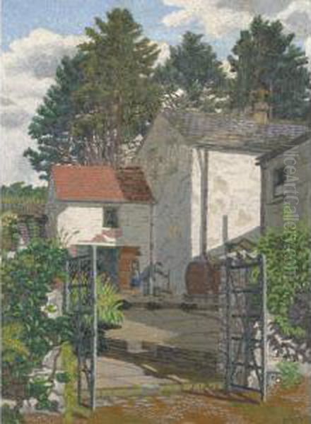 The Courtyard Of An Irish House Oil Painting by Charles Ginner