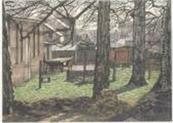 In The Village Of Suffolk, Near Belfast Oil Painting by Charles Ginner