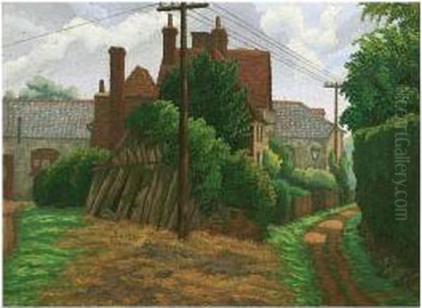 Cottage At Shipley Oil Painting by Charles Ginner