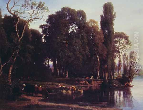 Pastoral Scene Oil Painting by Nicolas Louis Cabat