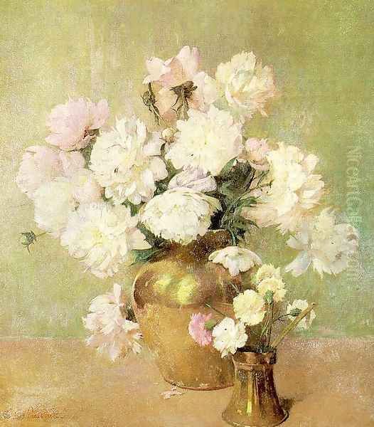 Peonies Oil Painting by Emil Carlsen