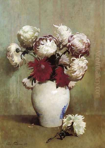 Chrysanthemums Oil Painting by Emil Carlsen