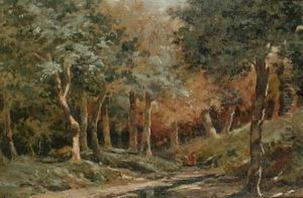 Path Through The Woods Oil Painting by Vincenzo Giovannini