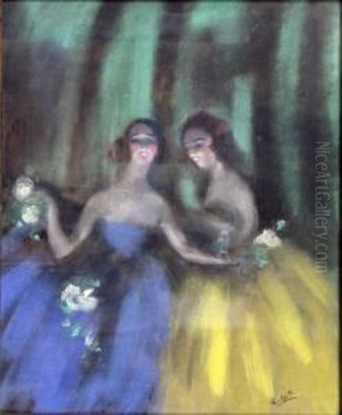 Deux Danseuses Oil Painting by Charles F. Girard Gir