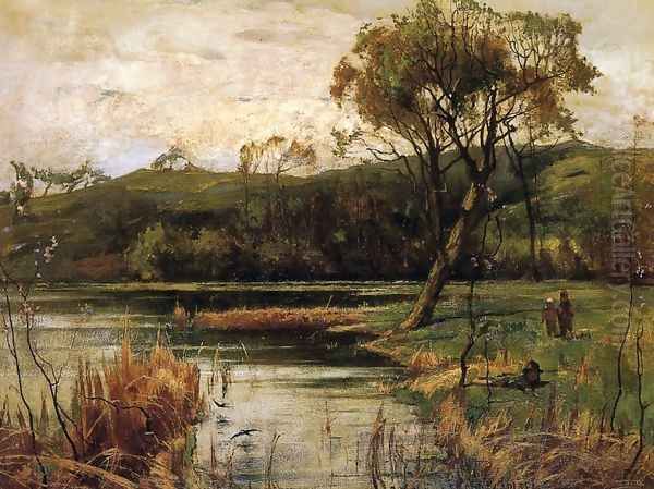 The River Bank Oil Painting by Emil Carlsen