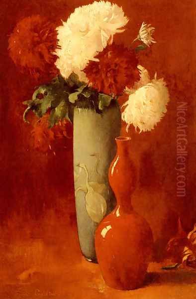 Vases And Flowers Oil Painting by Emil Carlsen