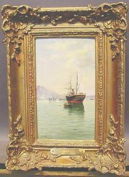 Puerto De Alicante Oil Painting by Adolfo Giraldez Y Penalver