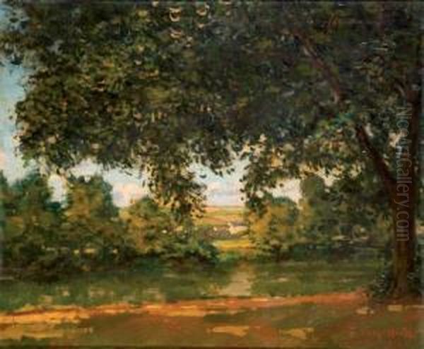 Paysage De Neuville Oil Painting by Leon Giran-Max