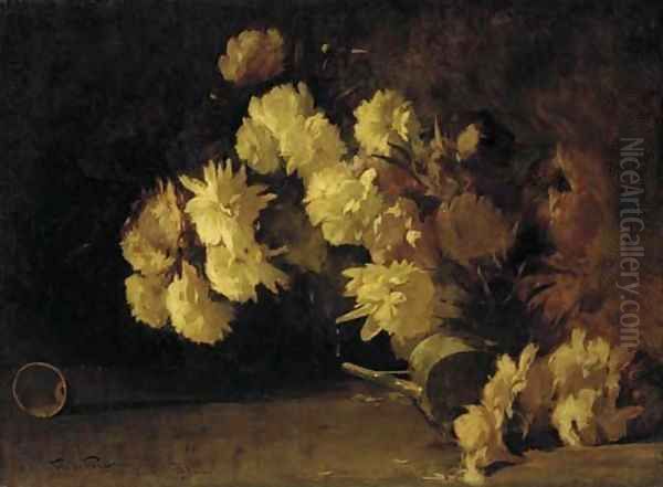 Still Life with Flowers Oil Painting by Emil Carlsen