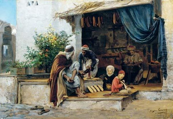 The Shoe Shop Oil Painting by Eugene-Alexis Girardet