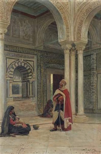 Interieur Du Dar Hussein, Execute En 1903 Oil Painting by Eugene-Alexis Girardet