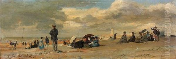 Strandpartie Mit Staffage. Oil Painting by Eugene-Alexis Girardet