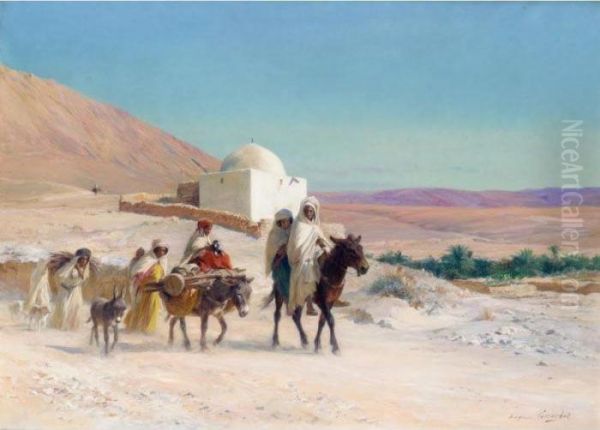 La Caravane Oil Painting by Eugene-Alexis Girardet