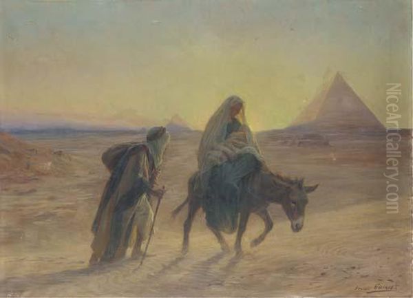 The Flight Into Egypt Oil Painting by Eugene-Alexis Girardet