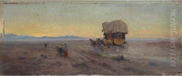 Caleche Dans Le Desert Oil Painting by Eugene-Alexis Girardet