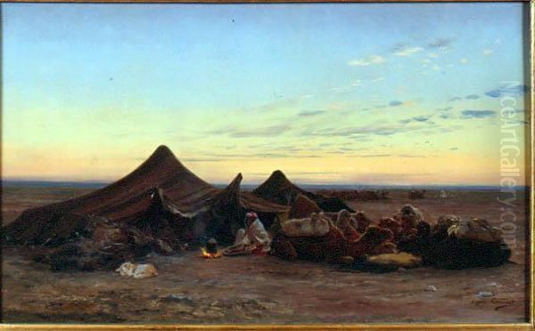 Le Campement Oil Painting by Eugene-Alexis Girardet