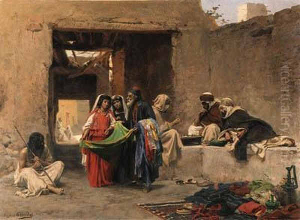 At The Souk Oil Painting by Eugene-Alexis Girardet