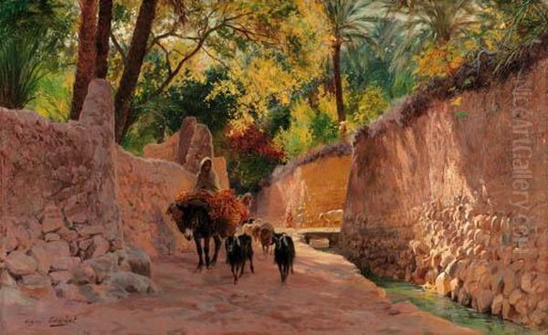 On The Way To Market Oil Painting by Eugene-Alexis Girardet