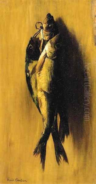 Hanging Smelt Oil Painting by Emil Carlsen