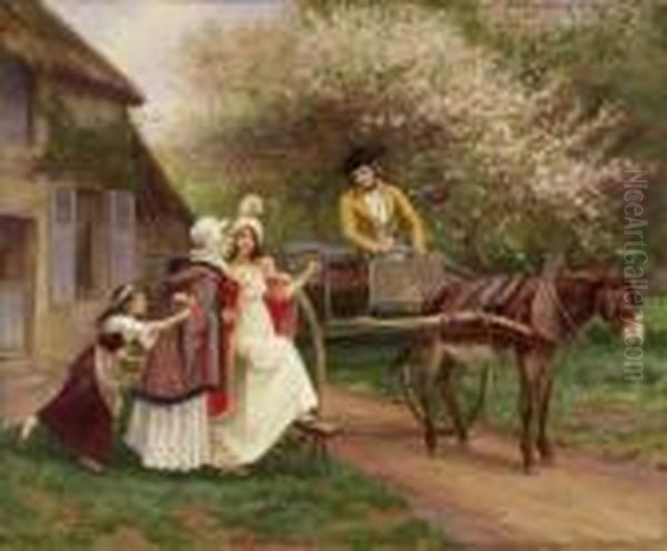 Le Depart Oil Painting by Jules Girardet