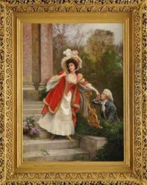 Le Baise Main Oil Painting by Jules Girardet