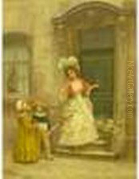 Scene Animee Avec Enfants Oil Painting by Jules Girardet