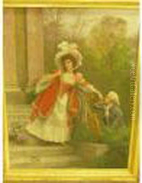 Scene Galante Oil Painting by Jules Girardet