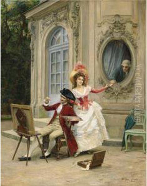 The Love Letter Oil Painting by Jules Girardet