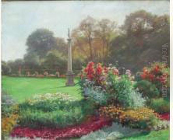 Vue De Jardin Oil Painting by Jules Girardet