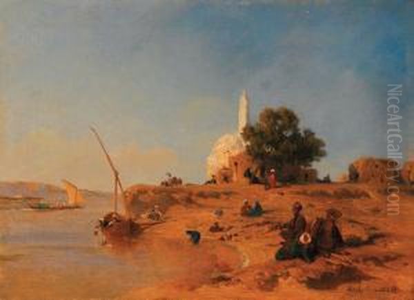 Au Bord Du Nil Oil Painting by Karl Girardet