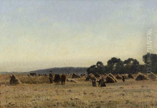 Bauern Bei Der Feldarbeit Oil Painting by Karl Girardet