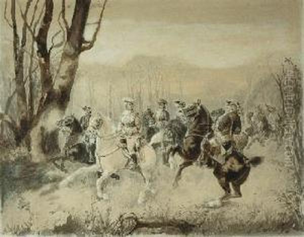 Konna Przejazdzka Oil Painting by Karl Girardet