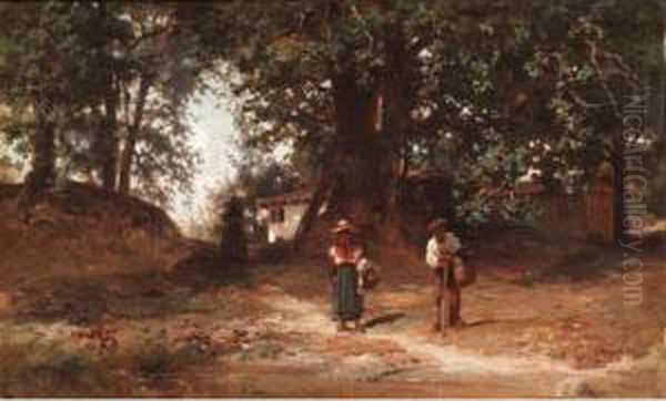 Maison A Begaar Oil Painting by Karl Girardet