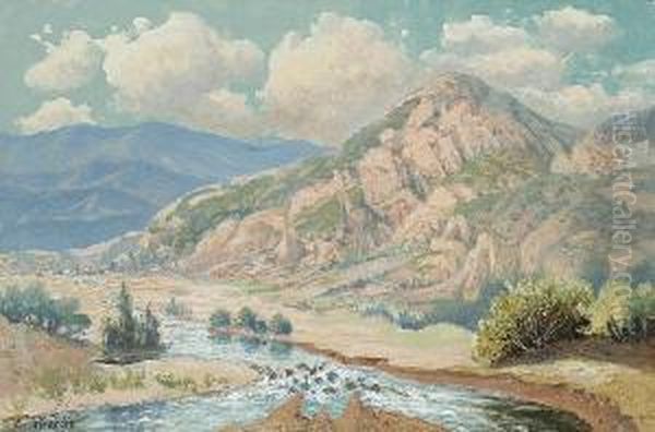 Sun-bathed Hills Oil Painting by Frank J. Girardin