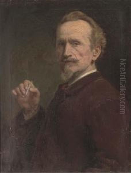 A Whiff, Self-portrait Of The Artist Oil Painting by Ernest Gustave Girardot