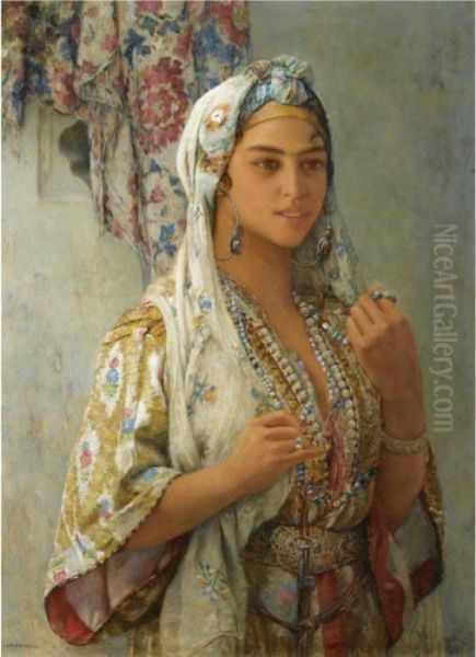 A Girl From Morocco Oil Painting by Louis-Auguste Girardot