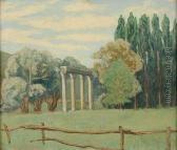 Riez, Colonnes Le Matin Oil Painting by Pierre Paul Girieud