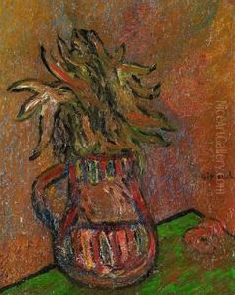 Stilllebenmit Roter Vase Oil Painting by Pierre Paul Girieud