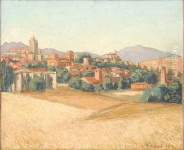 Avila, La Cathedrale Et La Sierra,1934 Oil Painting by Pierre Paul Girieud