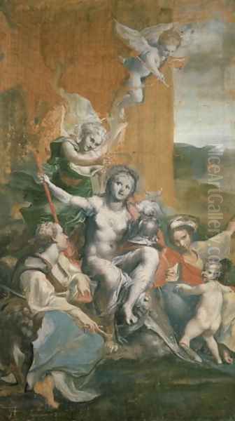 Allegory of Virtue Oil Painting by Antonio Allegri da Correggio