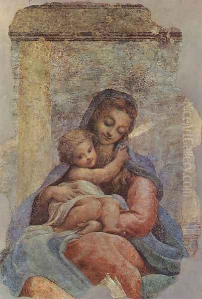 Madonna della Scala 1523 Oil Painting by Antonio Allegri da Correggio