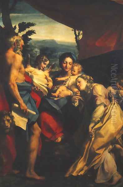 Madonna and Child with Sts Jerome and Mary Magdalen (The Day) 1525 Oil Painting by Antonio Allegri da Correggio