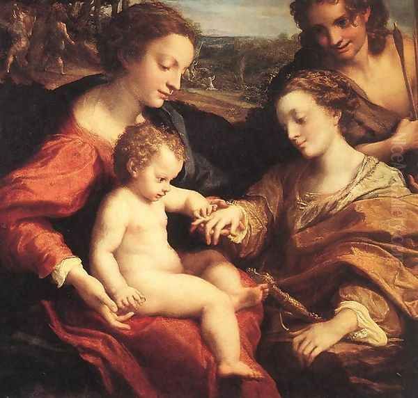 The Mystic Marriage of St. Catherine of Alexandria, c.1526-27 Oil Painting by Antonio Allegri da Correggio