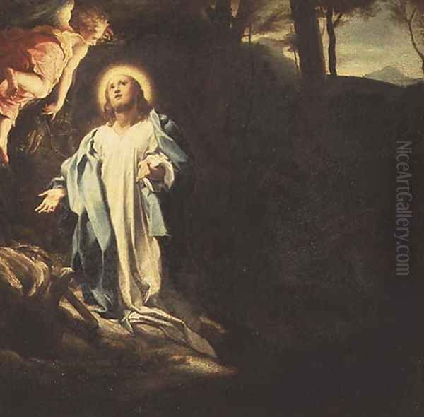 Christ in the Garden of Gethsemane Oil Painting by Antonio Allegri da Correggio