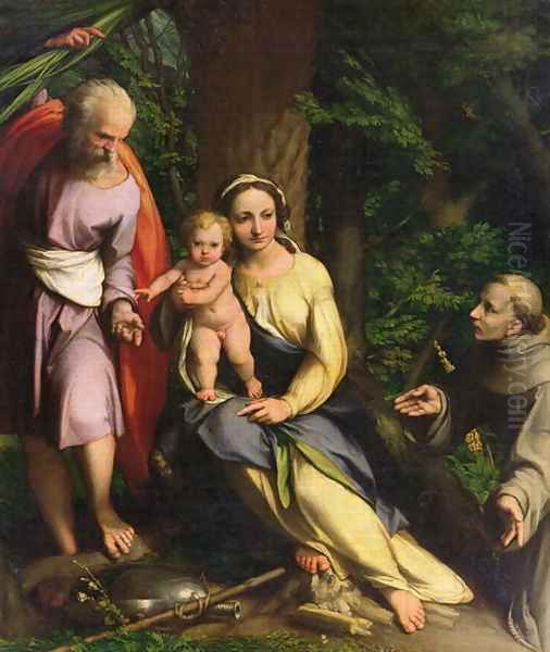 Rest on the Flight into Egypt, c.1515 Oil Painting by Antonio Allegri da Correggio