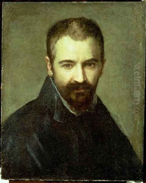 Possible self portrait Oil Painting by Antonio Allegri da Correggio