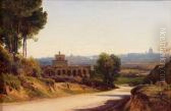 Route Aux Environs De Rome Oil Painting by Andre Giroux