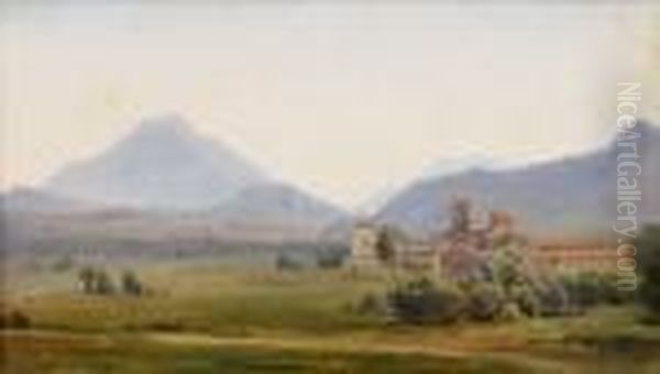 Paysage A San Germana Oil Painting by Andre Giroux