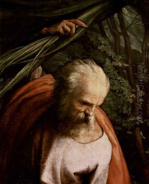 Rest on the Flight to Egypt, with St. Francis, detail, St. Joseph Oil Painting by Antonio Allegri da Correggio